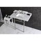 Kingston Brass 36 Carrara Marble Console Sink with Brass Legs, Marble WhitePolished Nickel LMS36MBSQ6 - alternate 6